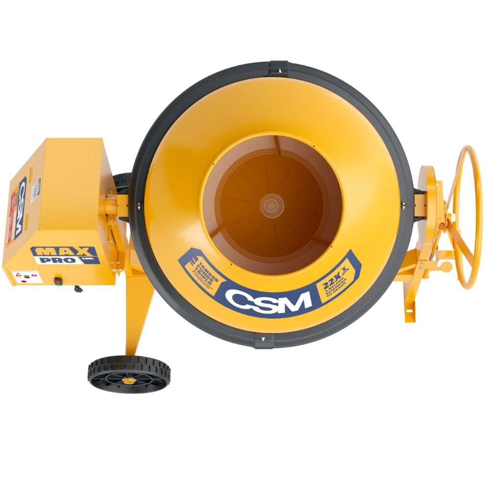Betoneira CSM Max Pro 400L — estrutura e rodas